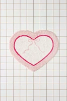 Heart Shape Bow Plush Tufted Bath Mat