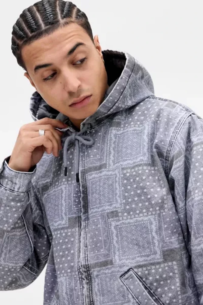BDG Rex Bandana Canvas Skate Hooded Jacket