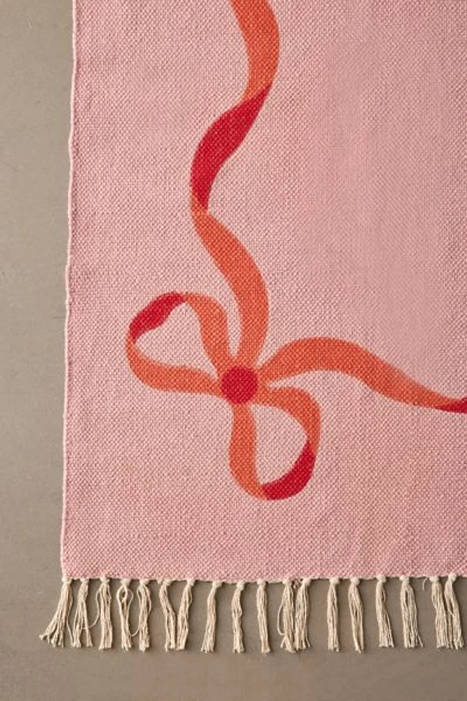 Lacey Bows Unbrushed Printed Rug