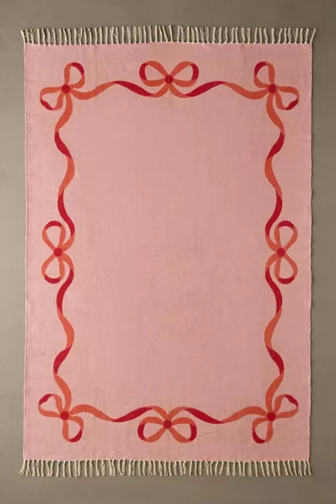 Lacey Bows Unbrushed Printed Rug