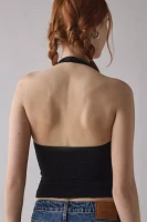 Out From Under Floral Seamless Keyhole Cutout Halter Top
