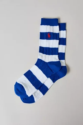 Polo Ralph Lauren Striped Cable-Knit Crew Sock