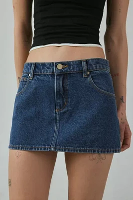 Abrand 99 Bella Low-Rise Denim Micro Mini Skirt