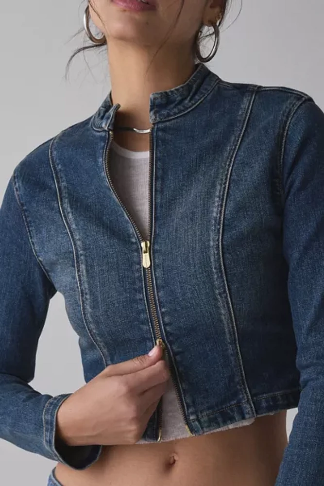 Abrand Devotion Slip Zip-Front Denim Jacket
