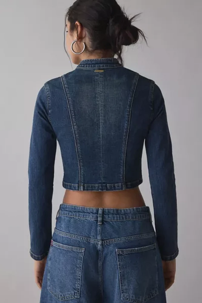 Abrand Devotion Slip Zip-Front Denim Jacket