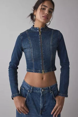 Abrand Devotion Slip Zip-Front Denim Jacket