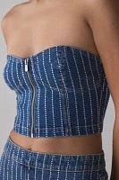 Abrand Petra Diamond Academia Denim Bustier Top