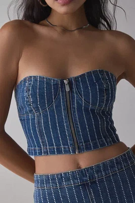 Abrand Petra Diamond Academia Denim Bustier Top