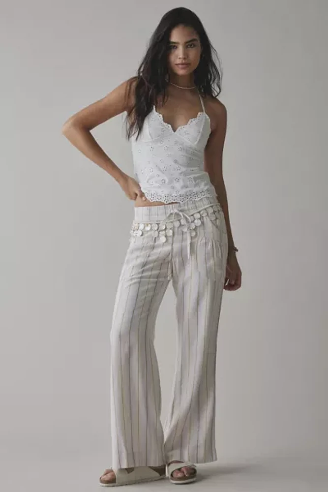 Kimchi Blue Simone Linen-Blend Flare Pant