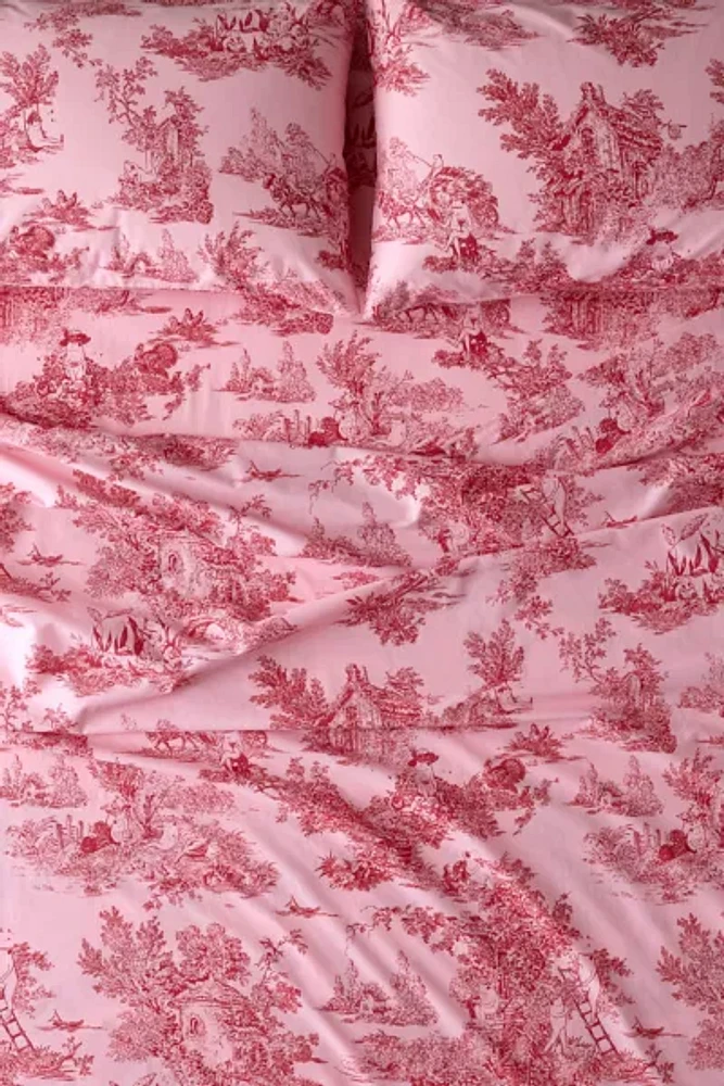 Frog Toile Patterned Sheet Set