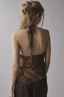 Silence + Noise Espresso Cowl Neck Halter Top