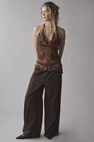 Silence + Noise Espresso Cowl Neck Halter Top