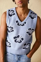 UO Hibiscus Pattern Jacquard Sweater Vest