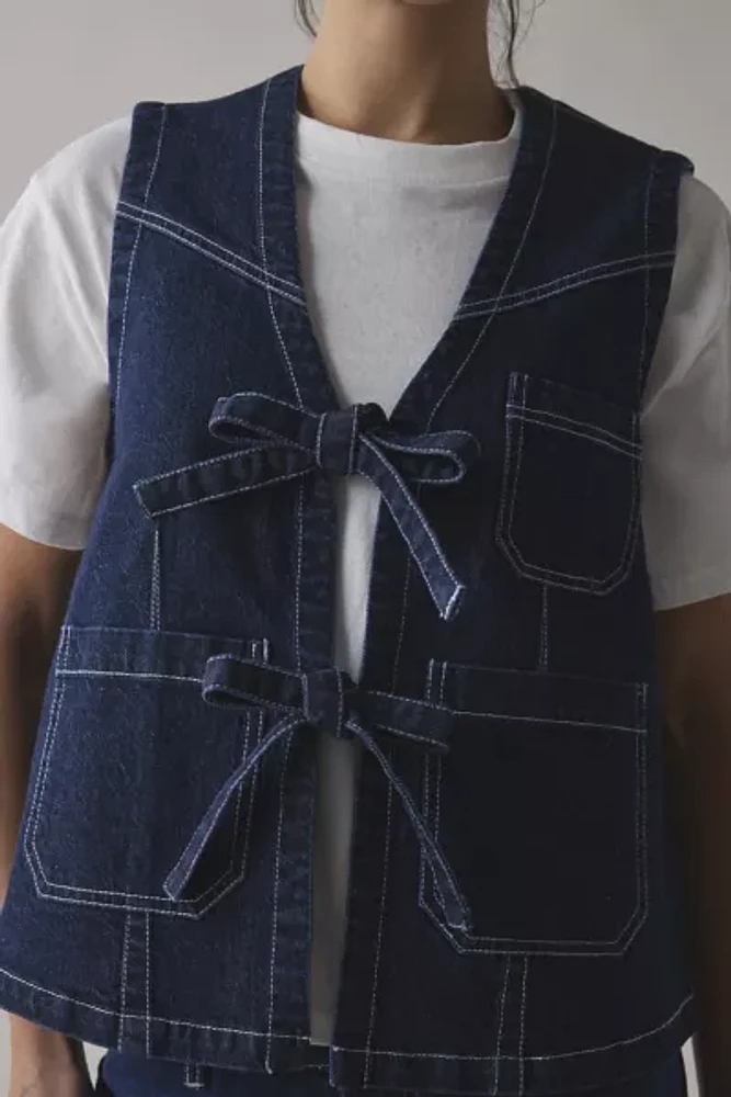 Kimchi Blue Nora Tie-Front Denim Vest