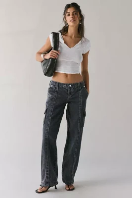 True Religion Natalie Big T Low-Rise Relaxed Cargo Jean