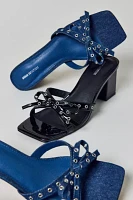 UO Charlie Rivet Bow Block Heel Sandal