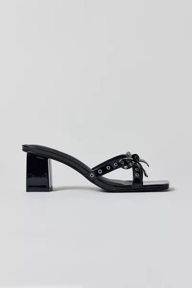 UO Charlie Rivet Bow Block Heel Sandal