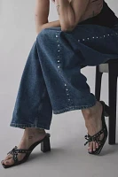UO Charlie Rivet Bow Block Heel Sandal