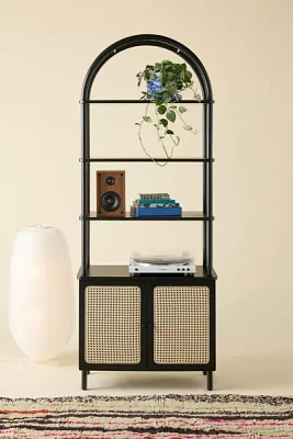 Liv Cane Paned Arch Storage Cabinet