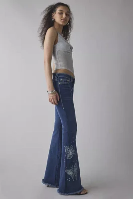 True Religion Joey Butterfly Big T Low-Rise Flare Jean