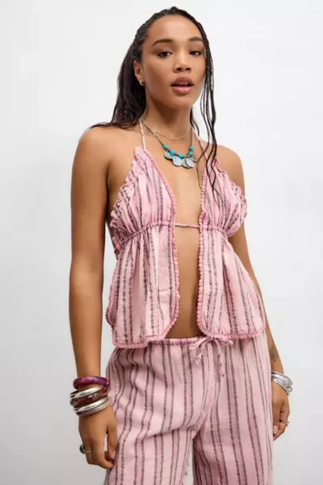 Out From Under Stripe Open-Back Cami