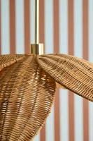 Palm Leaf Rattan Flush Mount Pendant Light