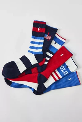 Polo Ralph Lauren USA Crew Sock 6-Pack