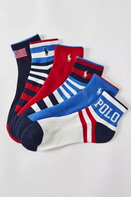 Polo Ralph Lauren USA Quarter Sock 6-Pack