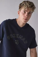 BDG Perry Embroidered Cropped Raglan Short Sleeve Sweatshirt