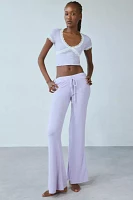 Out From Under Bella Seamless Knit Lace Trim Scoop Neck Crop Tee