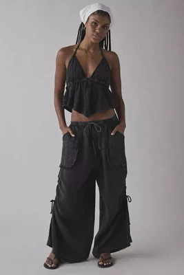Out From Under Ocean Air Cinched Wide-Leg Gauze Pant