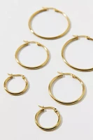 Waterproof Thin Hoop Earring Set