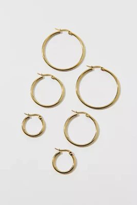 Waterproof Thin Hoop Earring Set