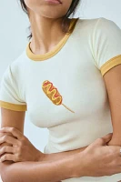 Kimchi Blue Too Perfect Corndog Graphic Ringer Baby Tee