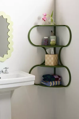 Lucie Wiggle Iron Corner Wall Shelf