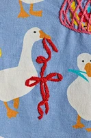 Cheeky Goose Embroidered Flag Tapestry