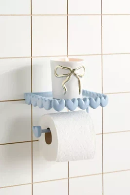 Eloise Heart Trim Toilet Paper Holder & Storage Shelf