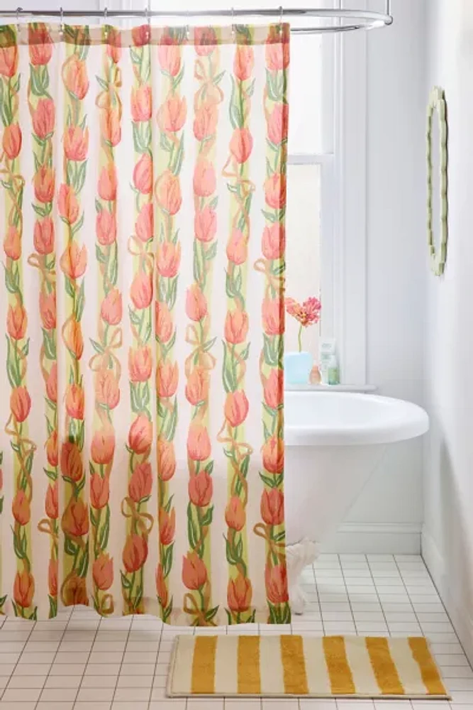Kristin Tulip Patterned Shower Curtain