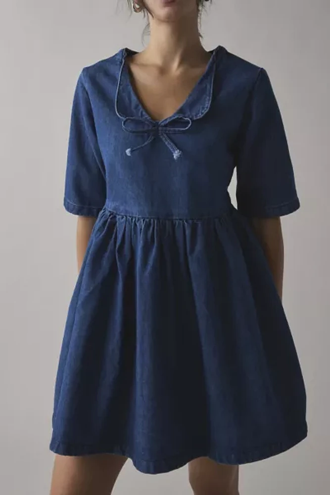 Daisy Street Collared Denim Babydoll Mini Dress