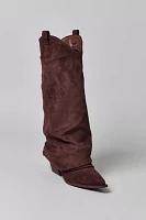 Azalea Wang Huxley Suede Slouch Cowboy Boot