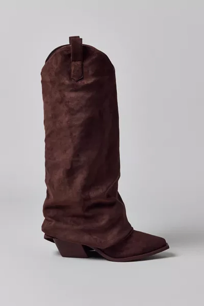 Azalea Wang Huxley Suede Slouch Cowboy Boot