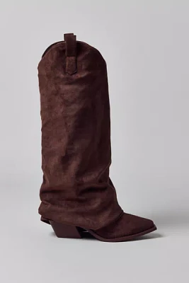 Azalea Wang Huxley Suede Slouch Cowboy Boot
