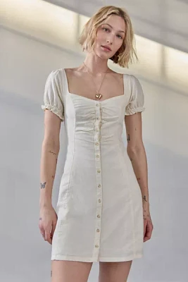 Kimchi Blue Nina Button-Down Milkmaid Mini Dress