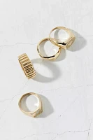 Forget Me Not 4-Piece Signet Ring Set
