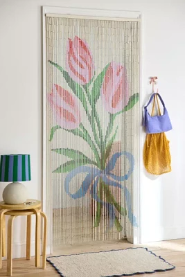 Tulip Bow Bouquet Bamboo Beaded Curtain