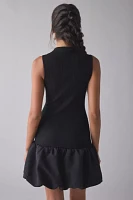 Glamorous High-Neck Drop Waist Bubble Hem Mini Dress