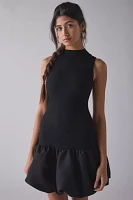 Glamorous High-Neck Drop Waist Bubble Hem Mini Dress