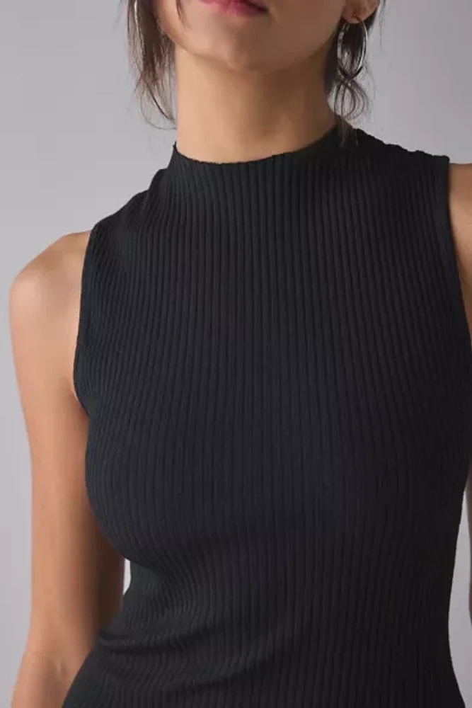 Glamorous High-Neck Drop Waist Bubble Hem Mini Dress