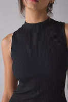 Glamorous High-Neck Drop Waist Bubble Hem Mini Dress