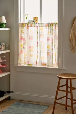 Jar-Din Floral Pattern Café Curtain Set